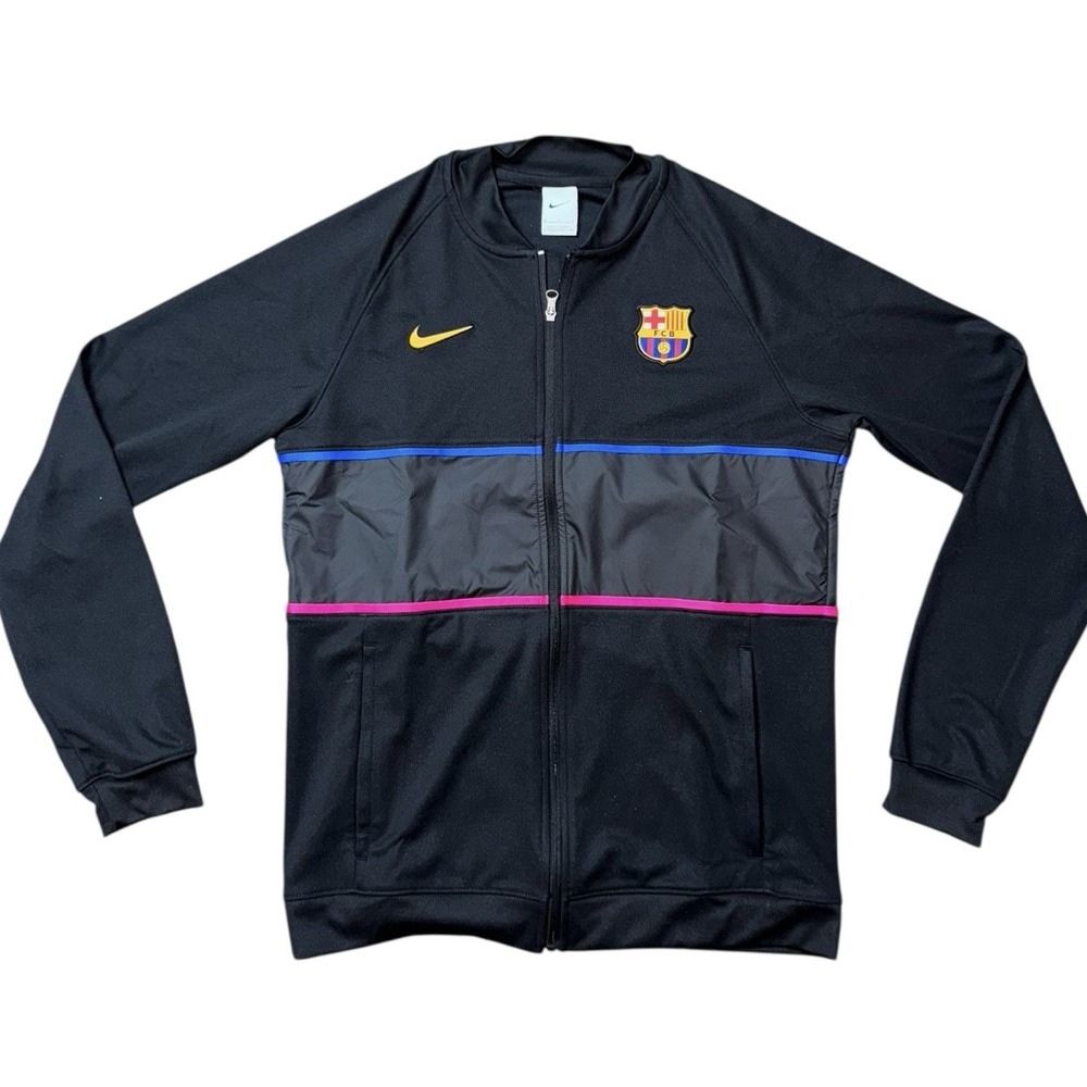Nike FC Barcelona Anthem Jacket Full Zip‎ Black Red Blue DB7812-014 Mens Sz Med